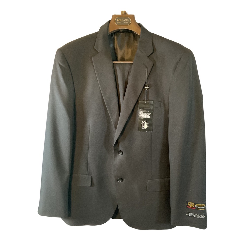 Bolzano Uomo Collezione Men's Black Super 100's Tetron Microfiber Suit